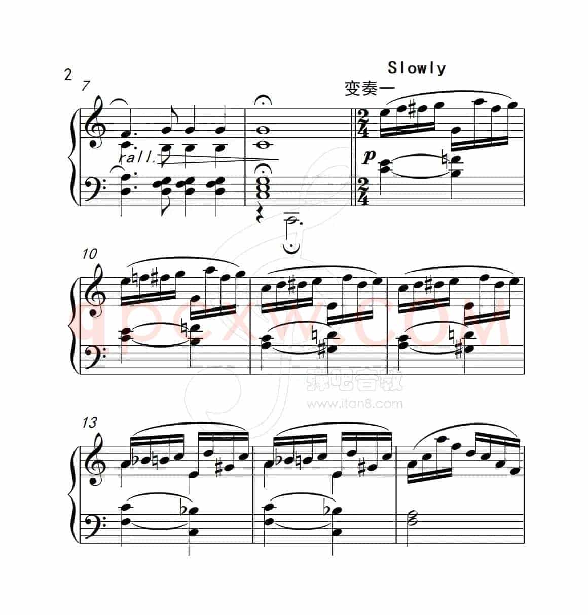 第五级 小变奏曲（中国音乐学院钢琴考级作品1~6级）