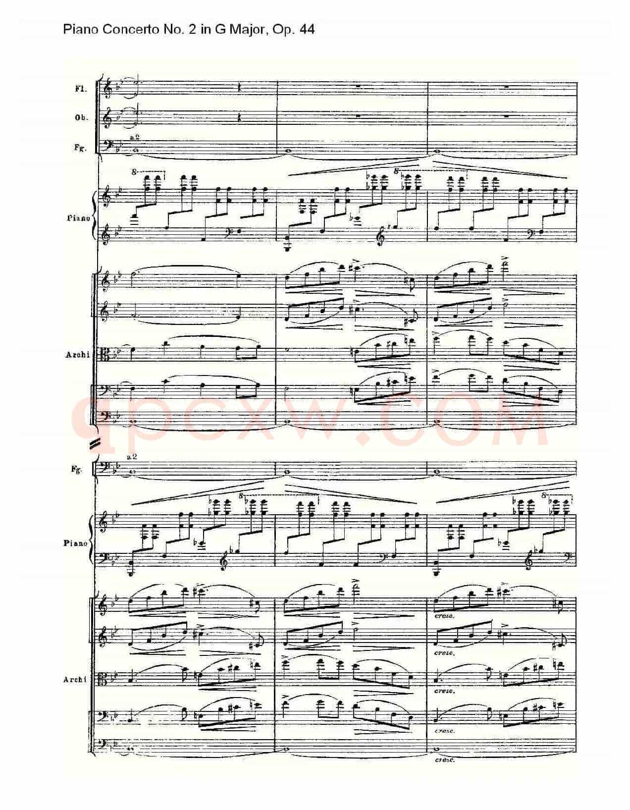 G大调第二钢琴协奏曲, Op.44第一乐章(三)
