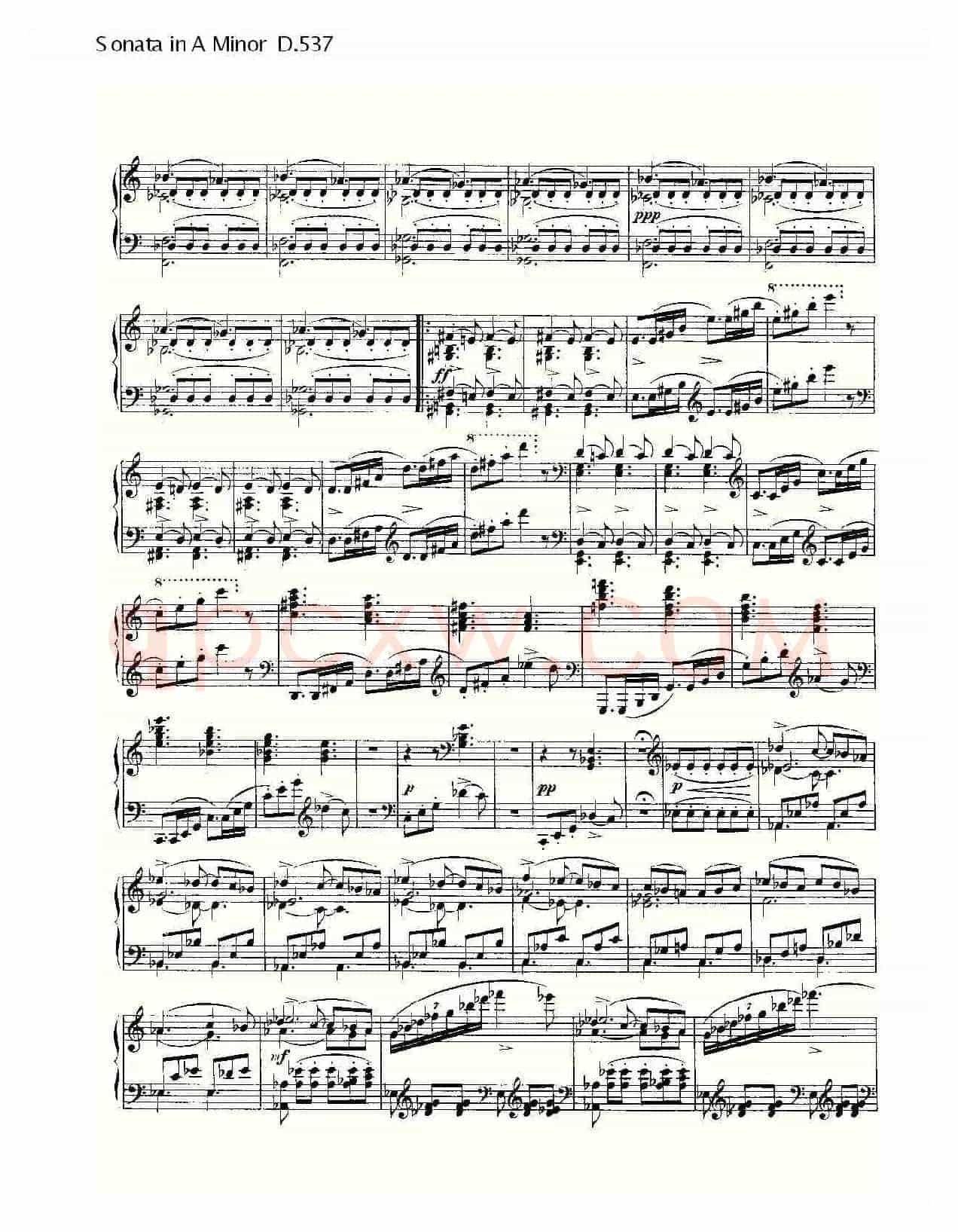 Sonata in A Minor D.537(A小调奏鸣曲D.537)
