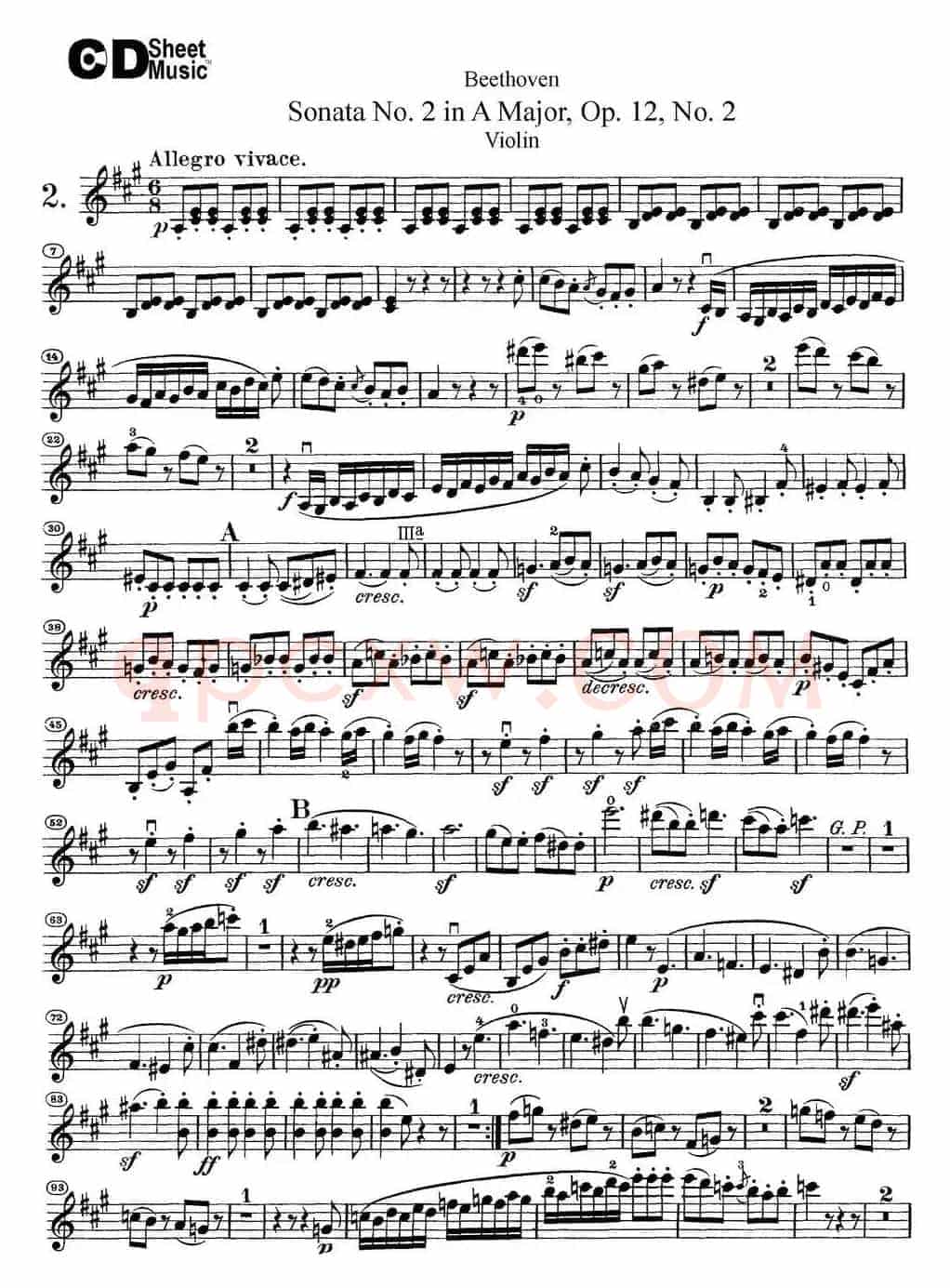 Violin Sonata No.2 in A Major Op.12 No.2