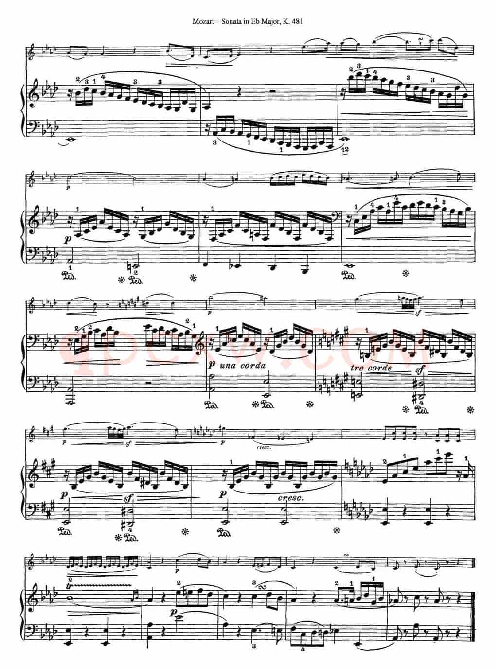Violin Sonata in Eb Major K.481（小提琴+钢琴伴奏）