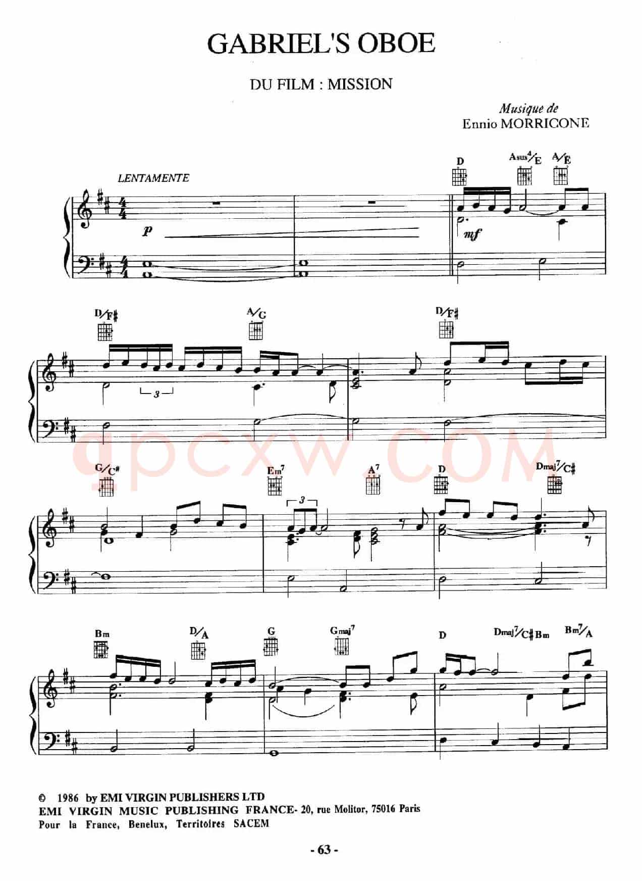 电影配乐大师莫瑞康最佳20首钢琴谱（Best of Ennio Morricone·19）