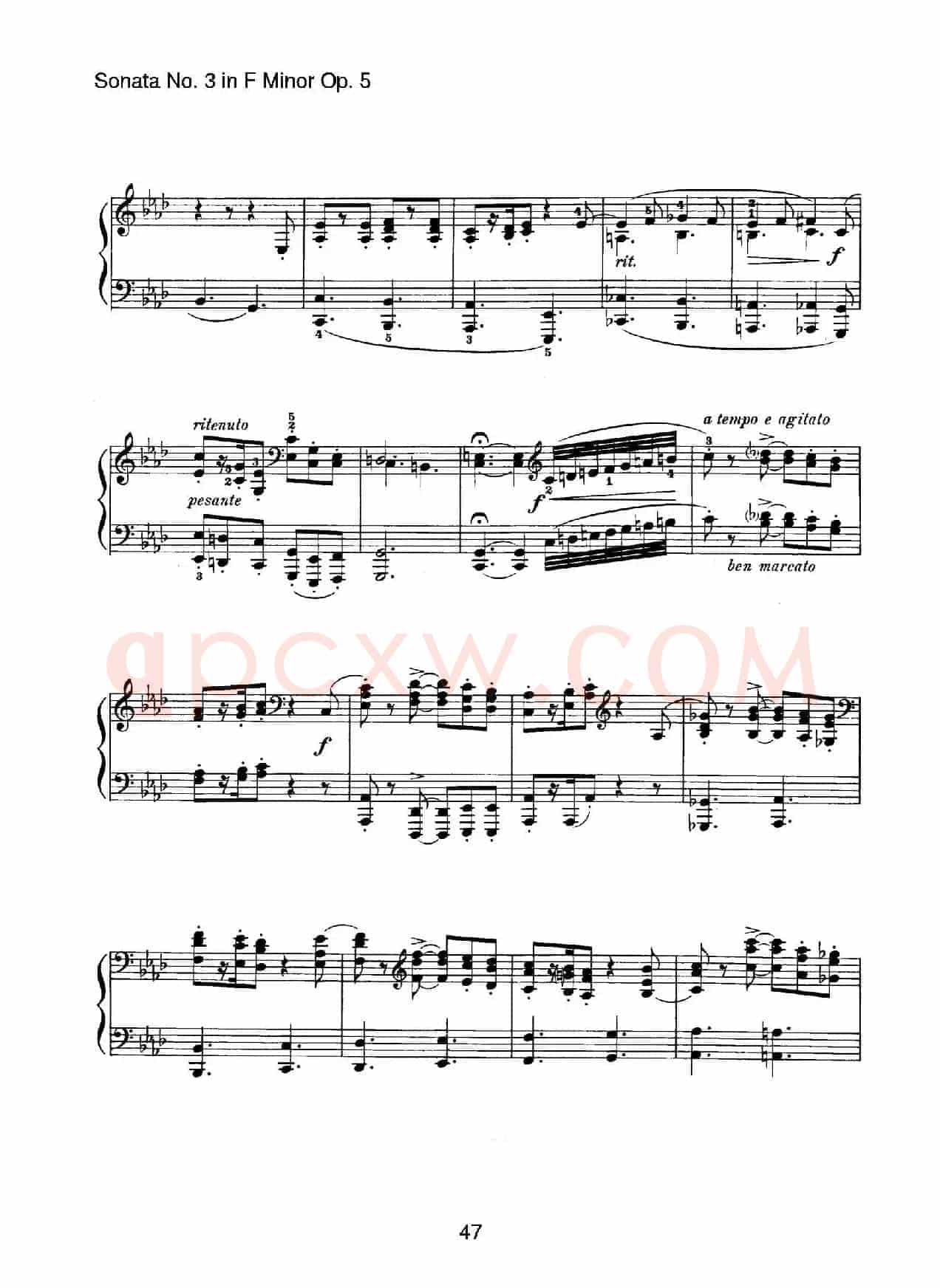 Piano Sonata No.3 in f Minor Op.5(f小调第三钢琴奏鸣曲)