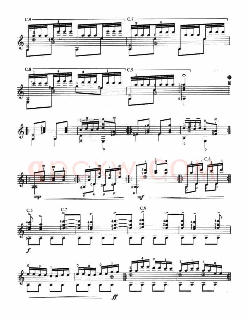 古典吉他考级七级中国乐曲（瑶族舞曲）