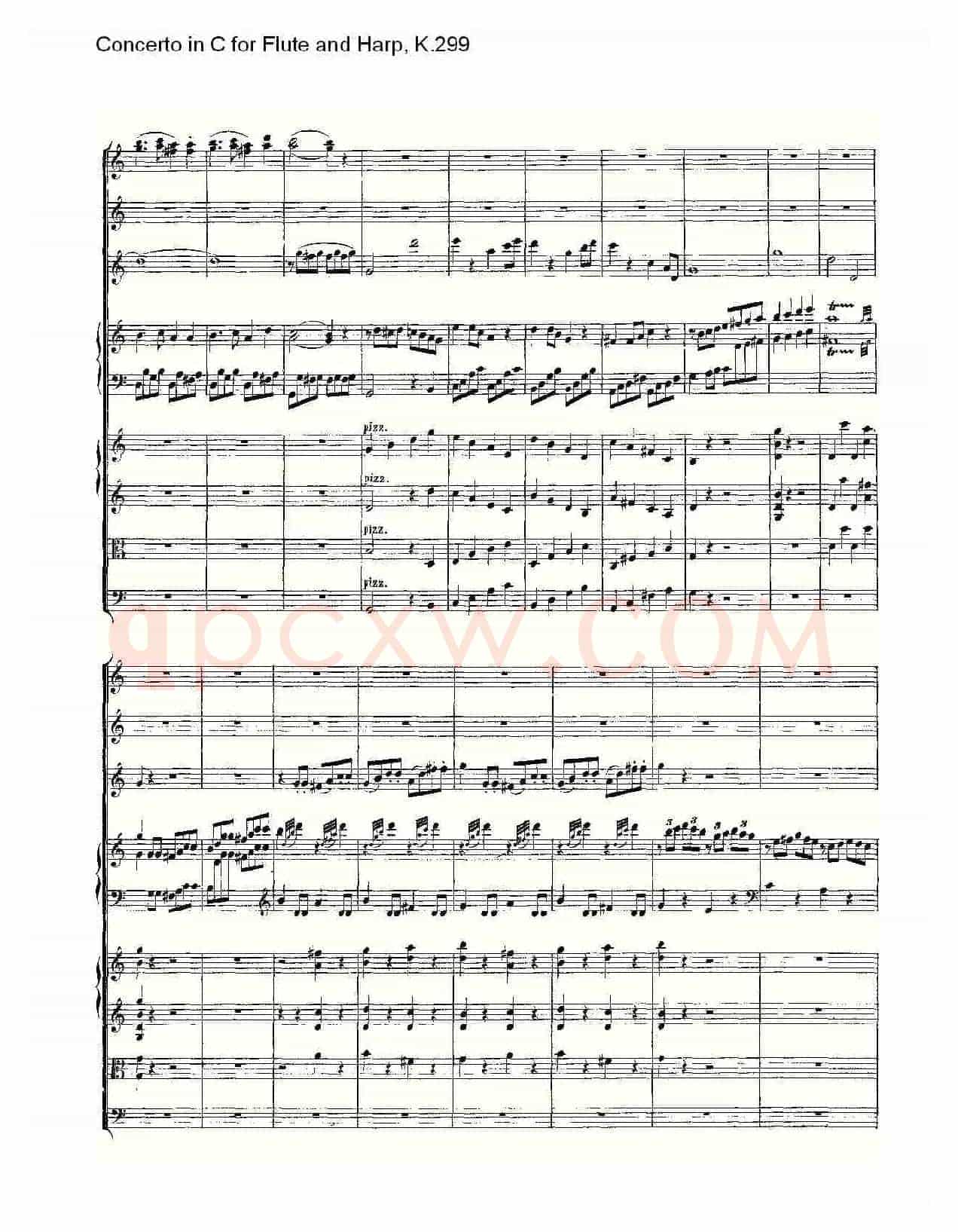 C调长笛与竖琴协奏曲, K.299（二）