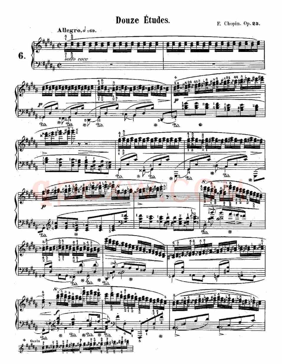肖邦钢琴练习曲,Op.25之六