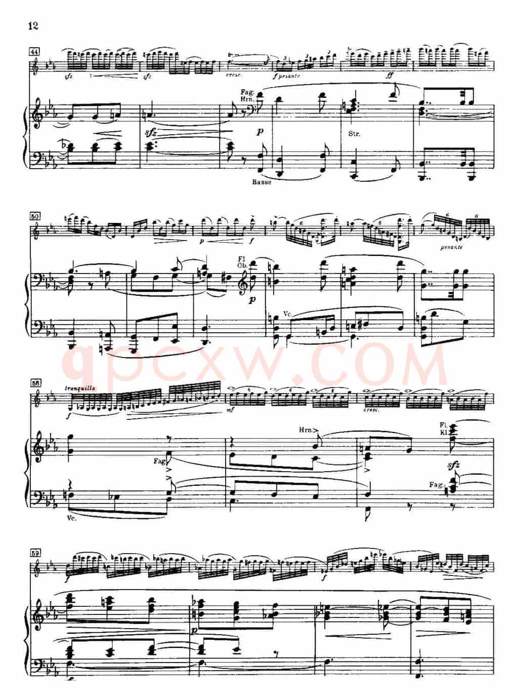 g小调小提琴协奏曲Op.26（II、Adagio、小提琴+钢琴伴奏）
