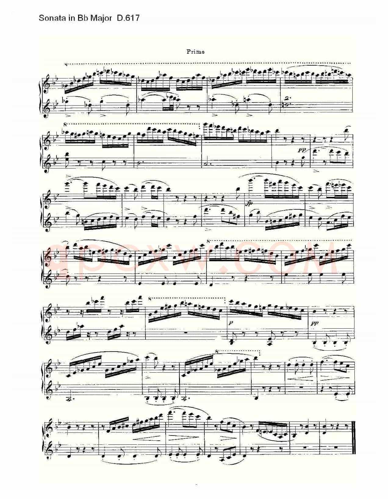 Sonata in Bb Major D.617(Bb大调奏鸣曲 D.617)