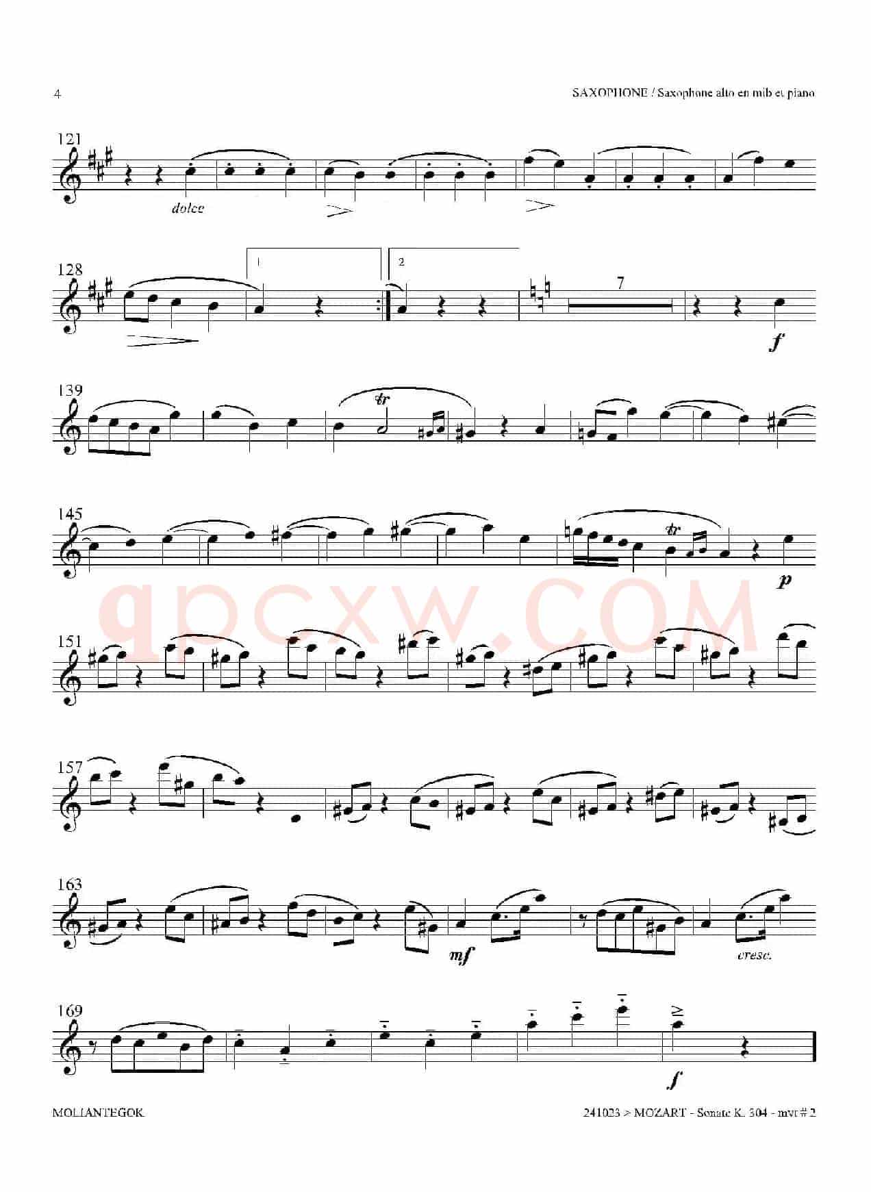 奏鸣曲 Op.304（中音萨克斯）