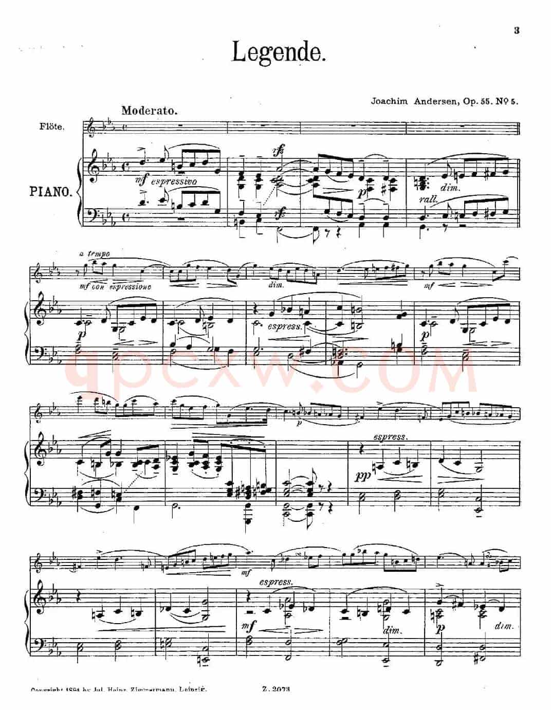 Legende（Op.55 No.5）（长笛+钢琴伴奏）