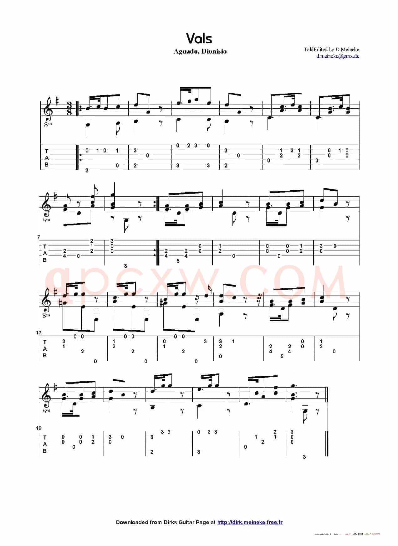 aguado vals（古典吉他）