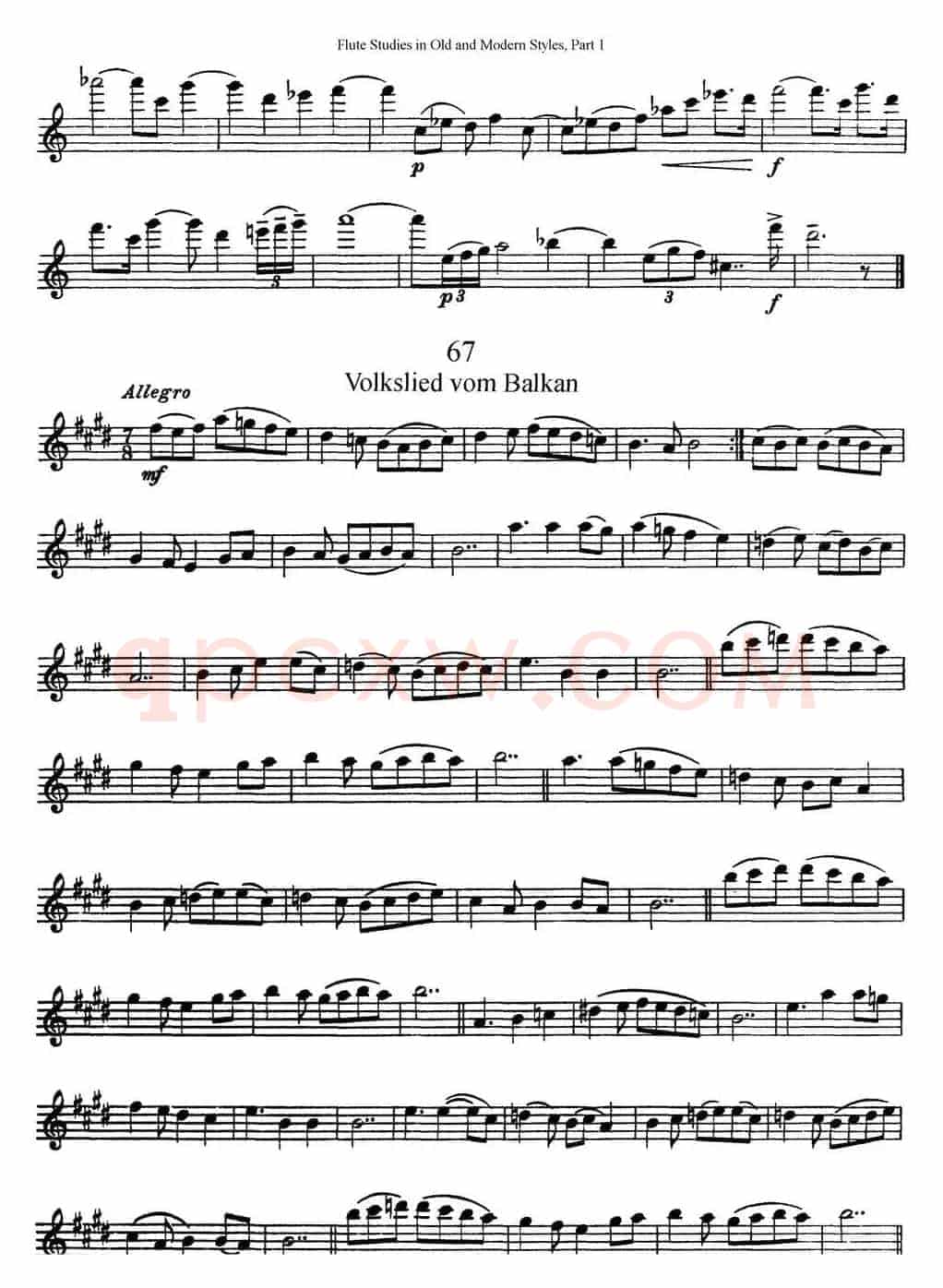 斯勒新老风格长笛练习重奏曲（第一部分）（NO.65-NO.67）