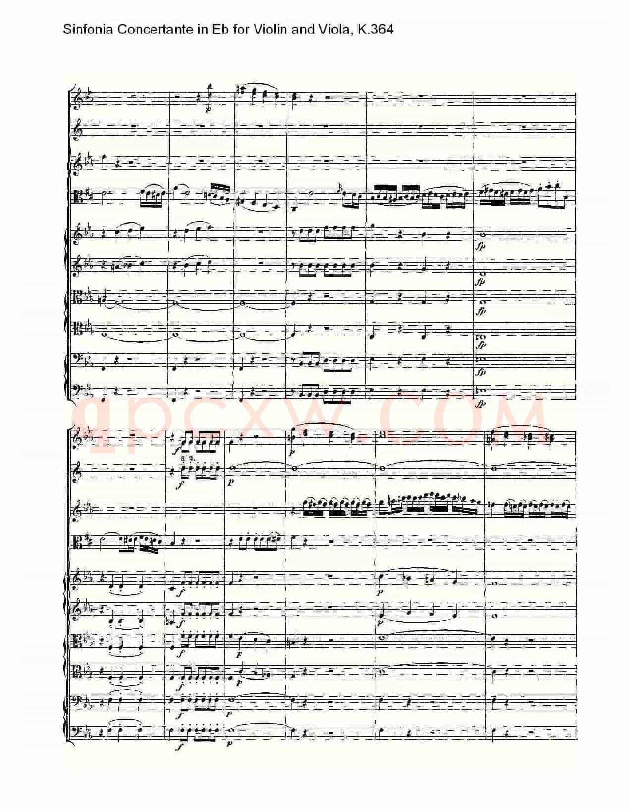 Eb调小提琴与中提琴炫技序曲, K.364(一)