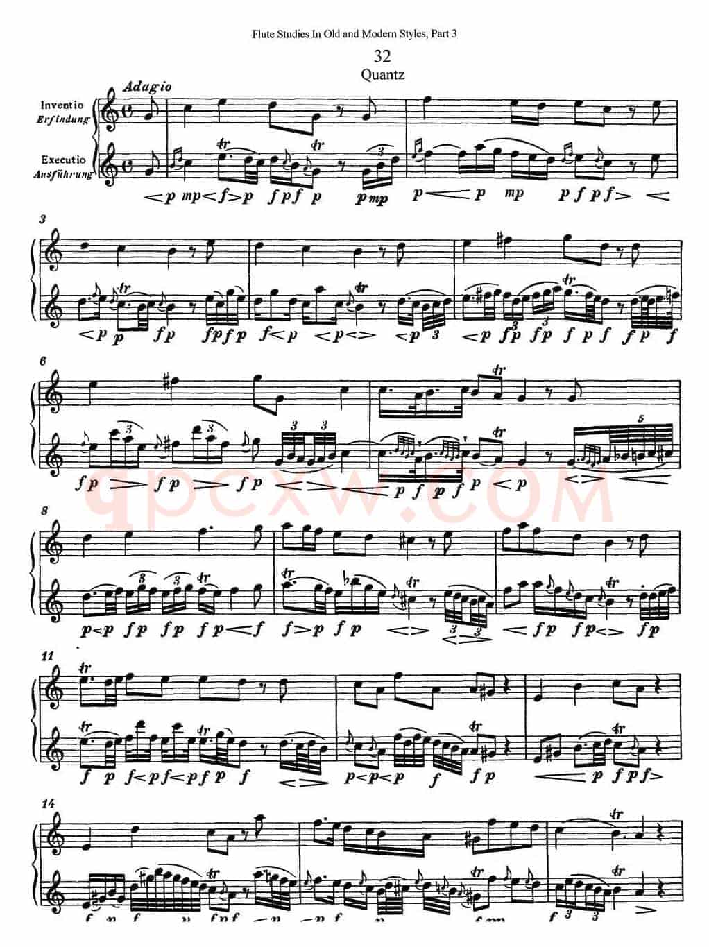 斯勒新老风格长笛练习重奏曲（第三部分）（NO.32）