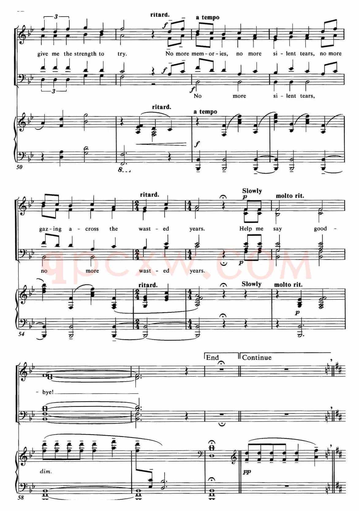 Choral Suite from The Phantom of the Opera(2 WISHING YOU WERE SOMEHOW HERE AGAIN、四重奏)