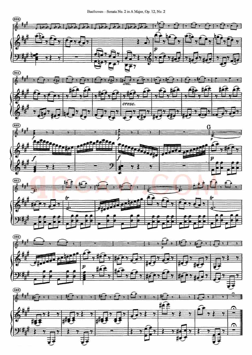 Violin Sonata No.2 in A Major Op.12 No.2（小提琴+钢琴伴奏）