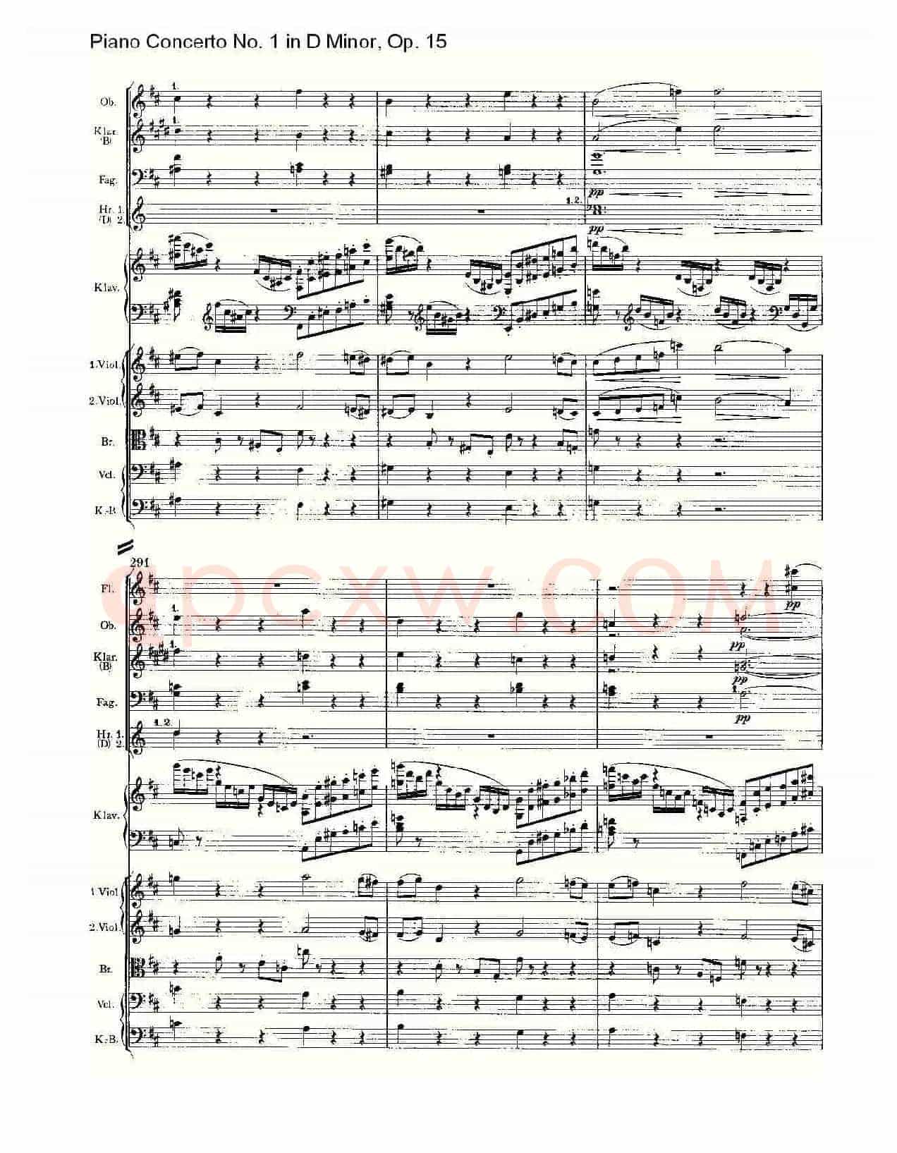 D小调钢琴第一协奏曲, Op.15第一乐章(一)