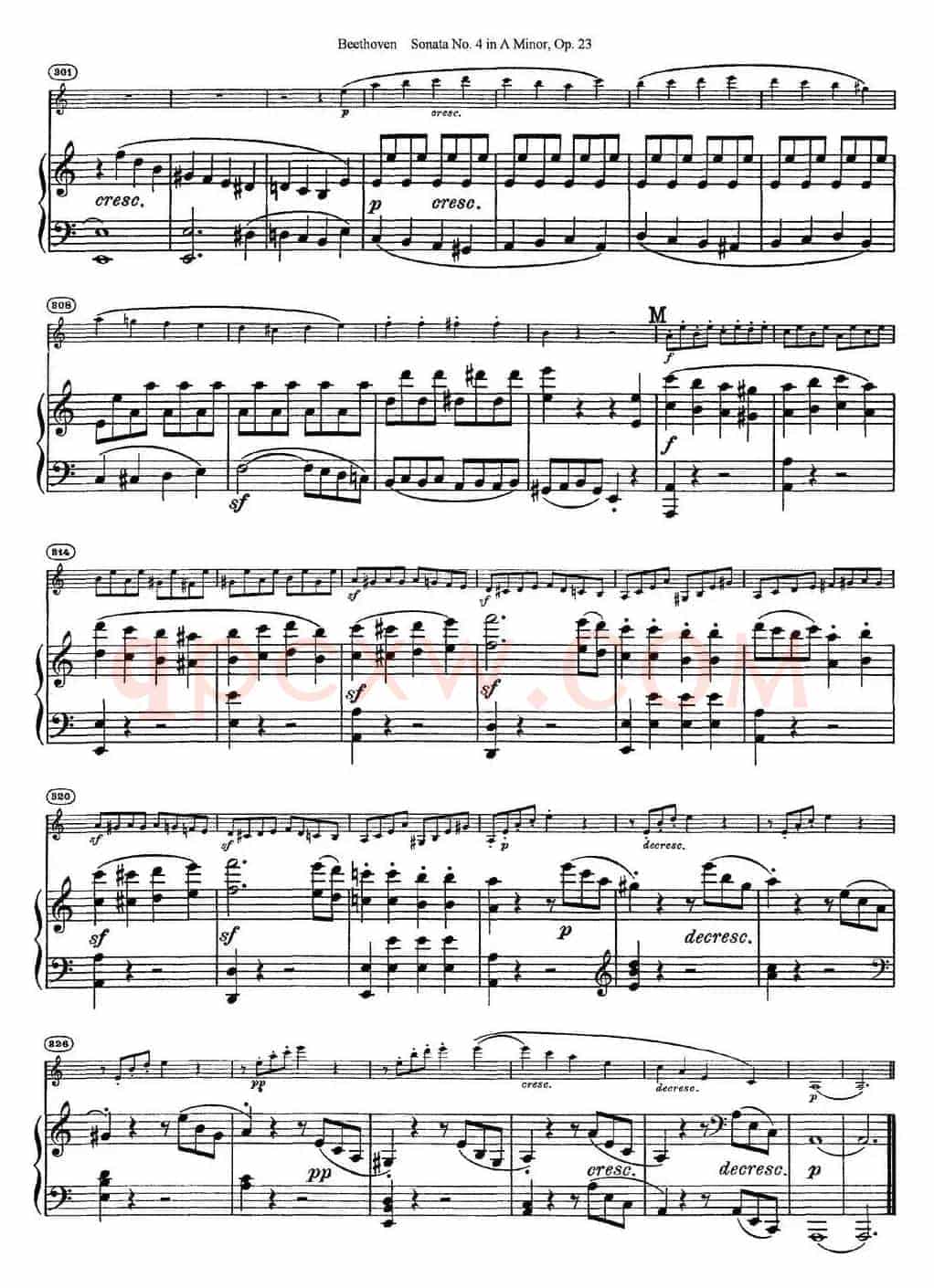 Violin Sonata No.4 in A Minor Op.23（小提琴+钢琴伴奏）