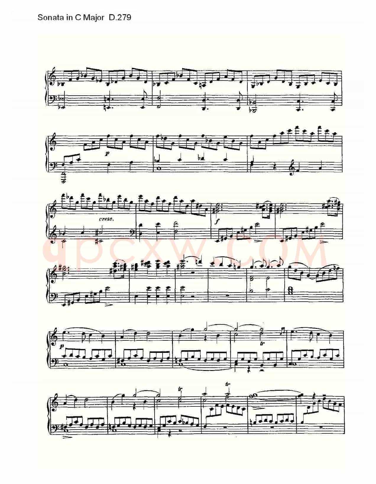 Sonata in C Major D.279（C大调奏鸣曲 D.279）
