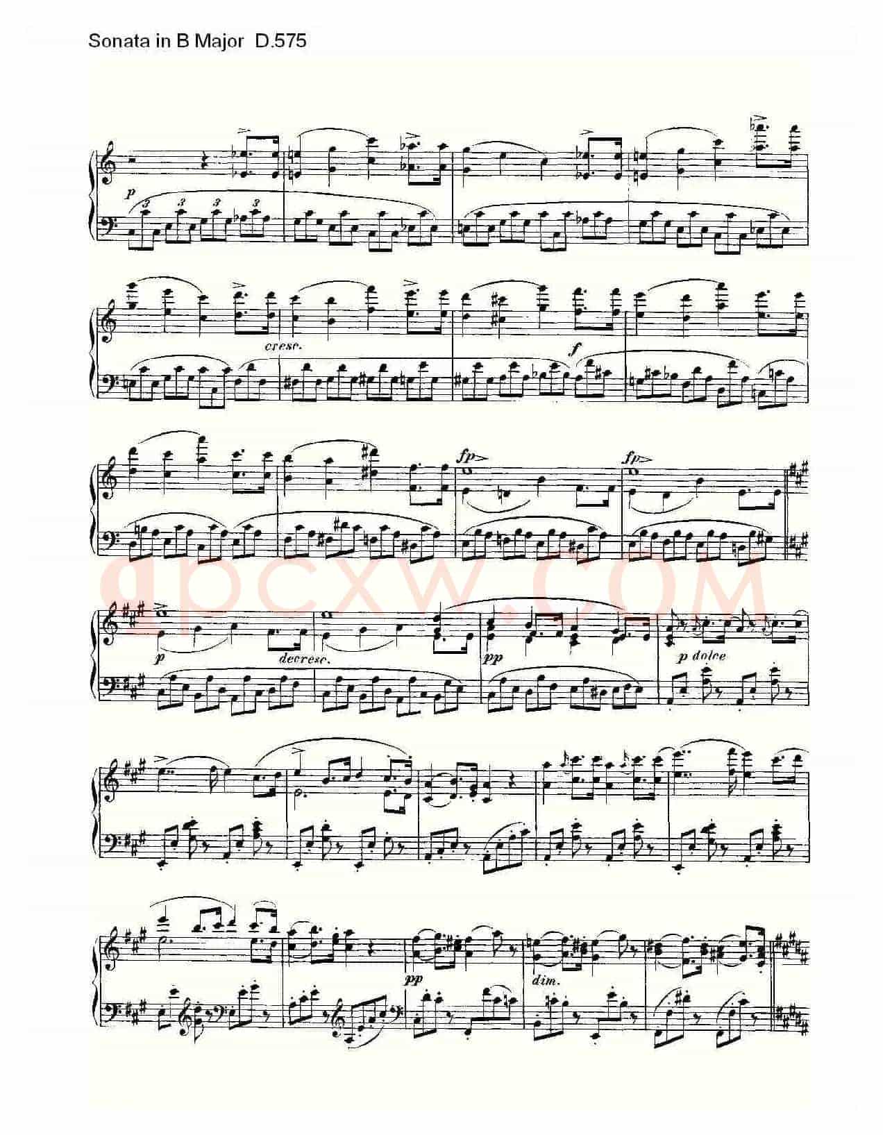 Sonata in B Major D.575（B大调奏鸣曲 D.575）
