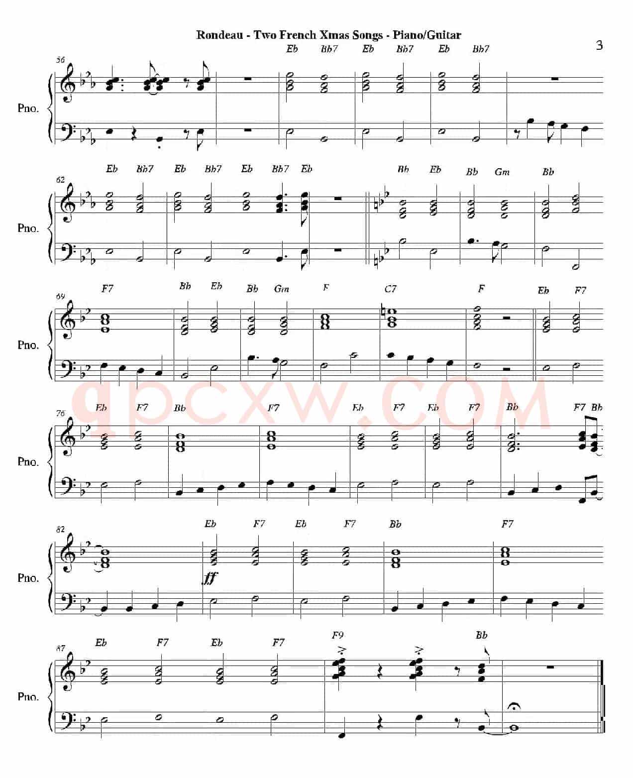 Two French Xmas Songs（钢琴、吉他分谱）