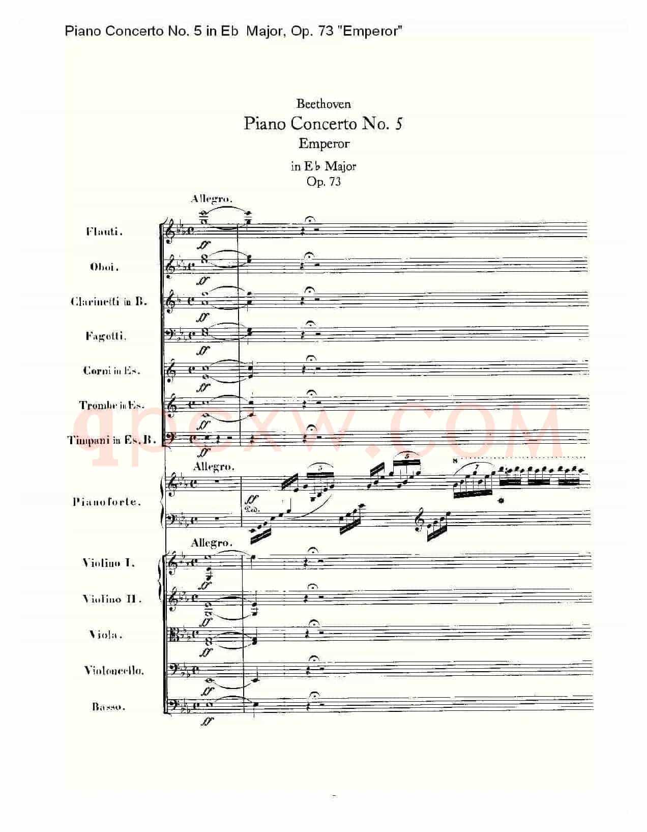 Eb大调钢琴第五协奏曲 Op.73“皇帝” 第一乐章（一）