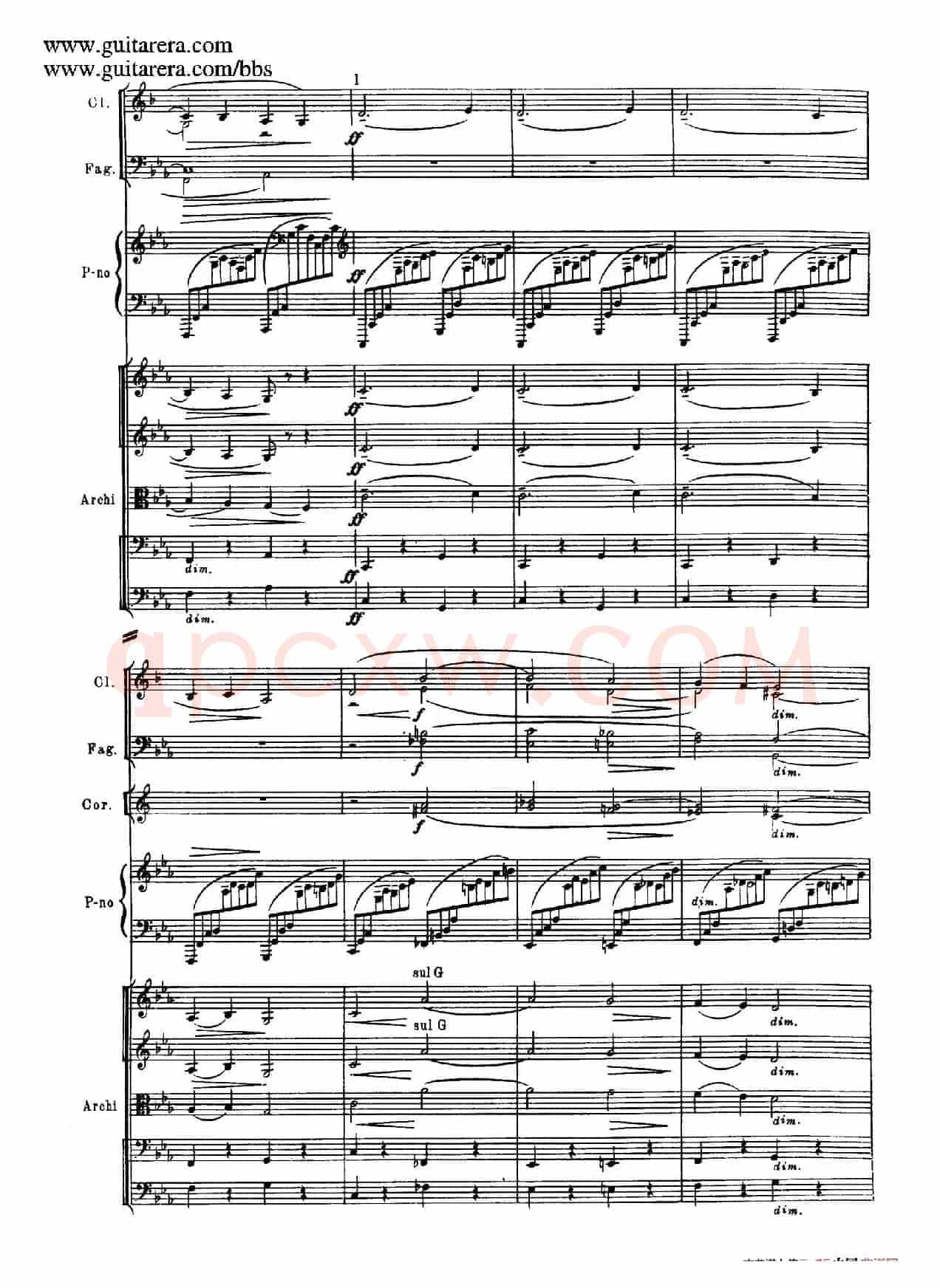 c小调第二钢琴协奏曲 Op.18（第一乐章总谱·P1——9）