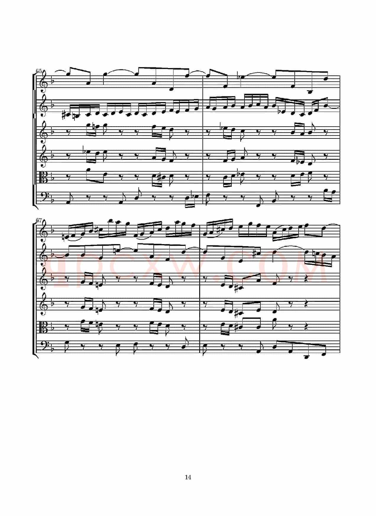 D小调无伴奏协奏曲（总谱）