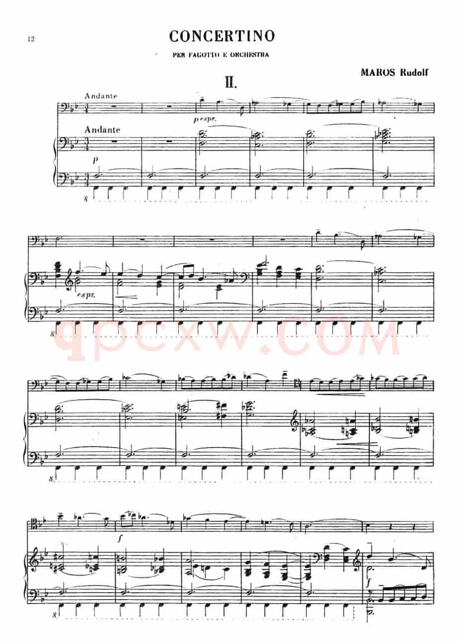 CONCERTINO（Ⅱ）（钢琴伴奏巴松协奏曲）