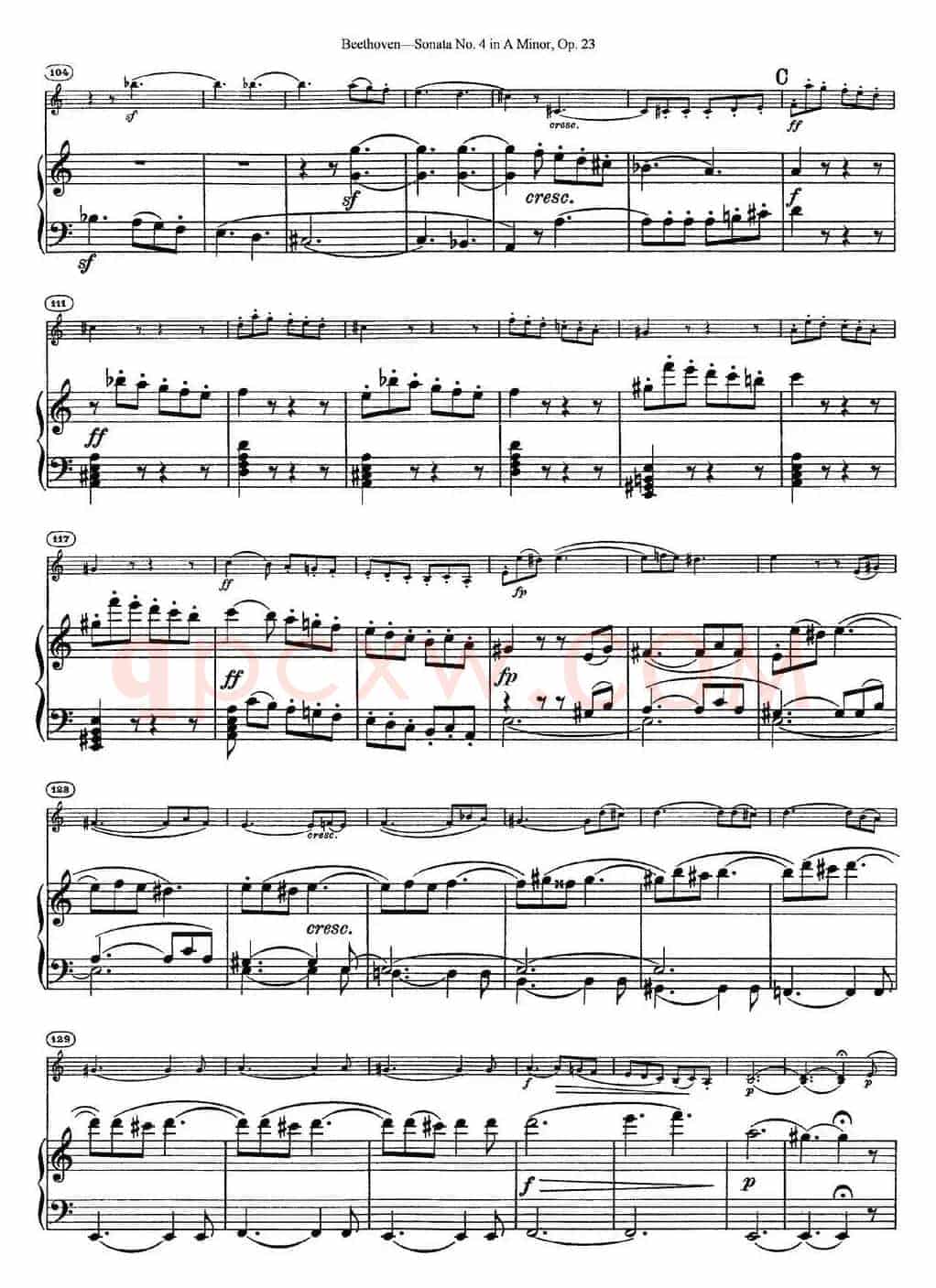 Violin Sonata No.4 in A Minor Op.23（小提琴+钢琴伴奏）