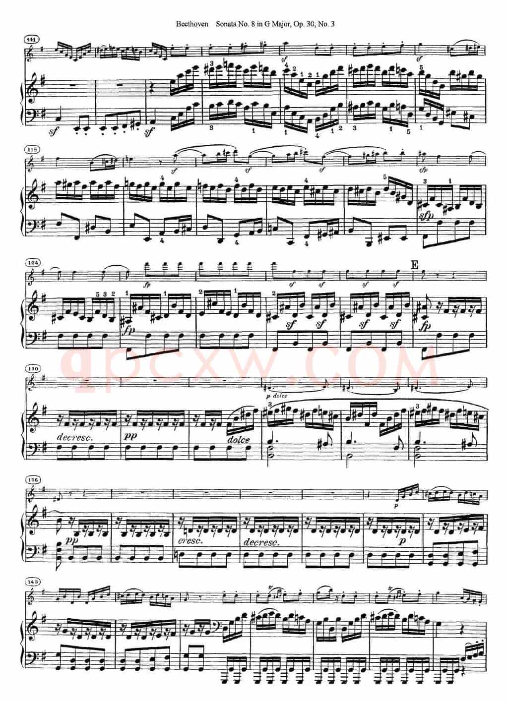 Violin Sonata No.8 in G Major Op.30 No.3（小提琴+钢琴伴奏）