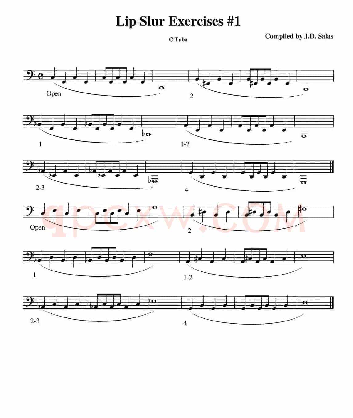 Lip Slur Exercise  - C Tuba（大号练习教材选曲）
