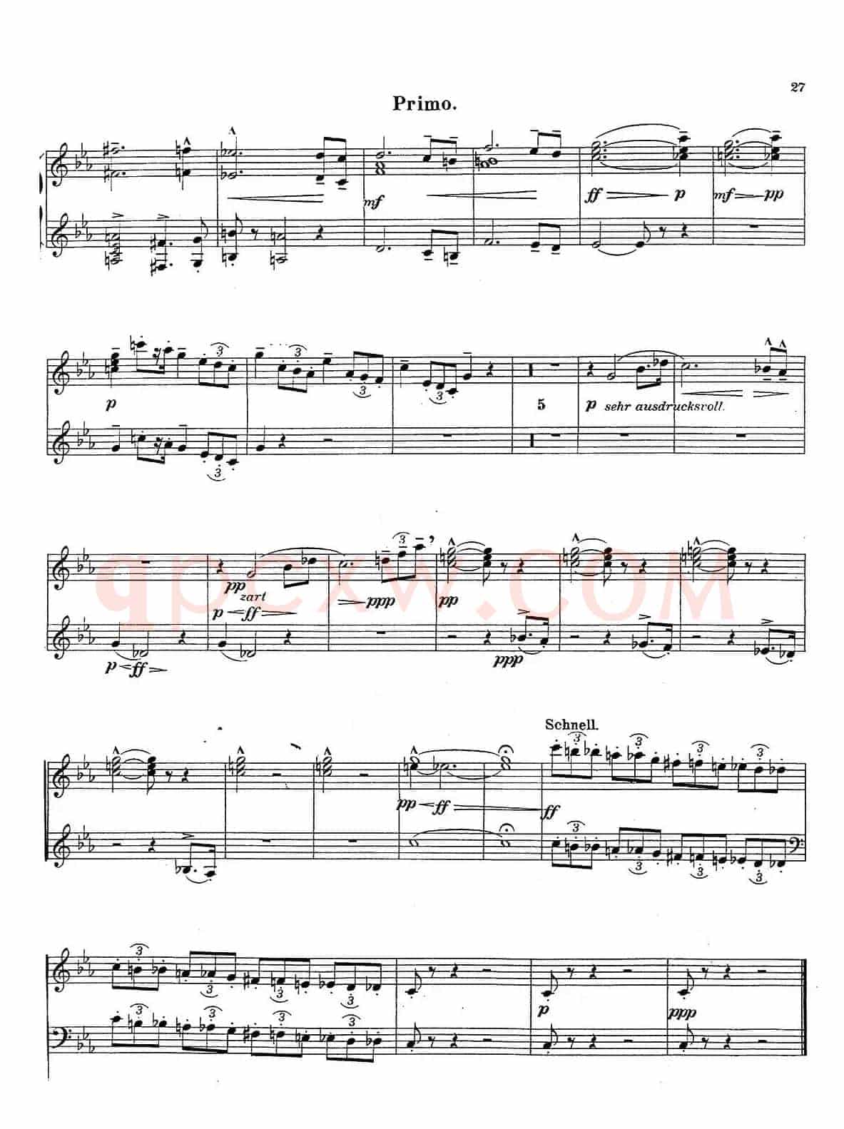 c小调第二交响曲“复活”(Ⅰ)(改编四手联弹版 )