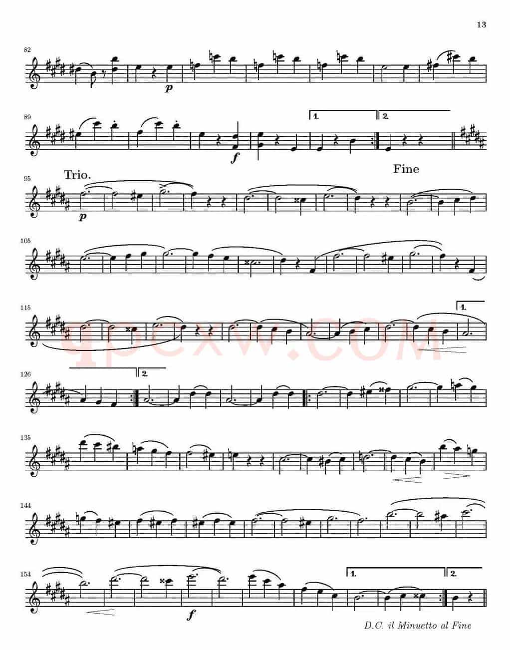 String Quartet nr.18 in E minor（E小调弦乐四重奏）（第一小提琴分谱）