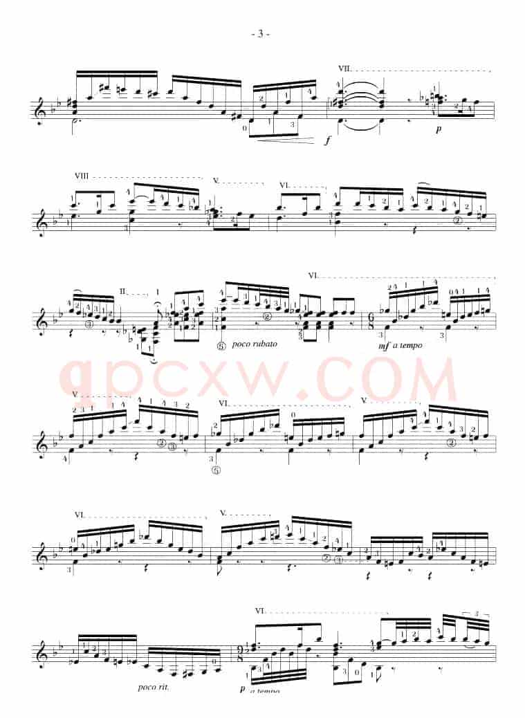 Napoleon Coste《25 Studies,Op.38》（STUDY 18）