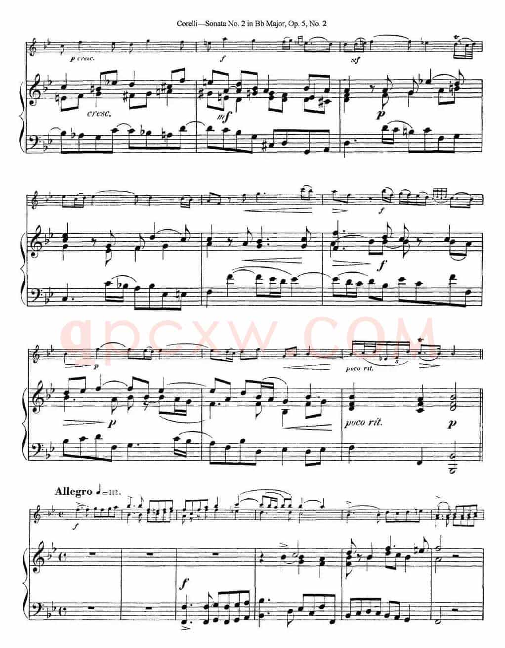 Sonata No.2 in Bb MajorOp.5 No.2（小提琴+钢琴伴奏）