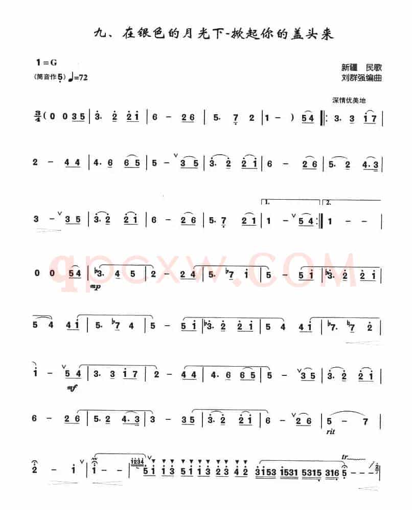 在银色的月光下—掀起你的盖头来（箫独奏曲）