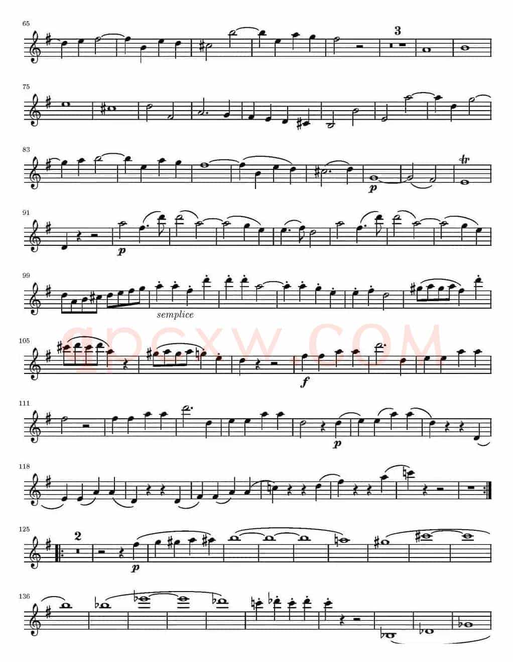 String Quartet KV.387（弦乐四重奏第一小提琴分谱）