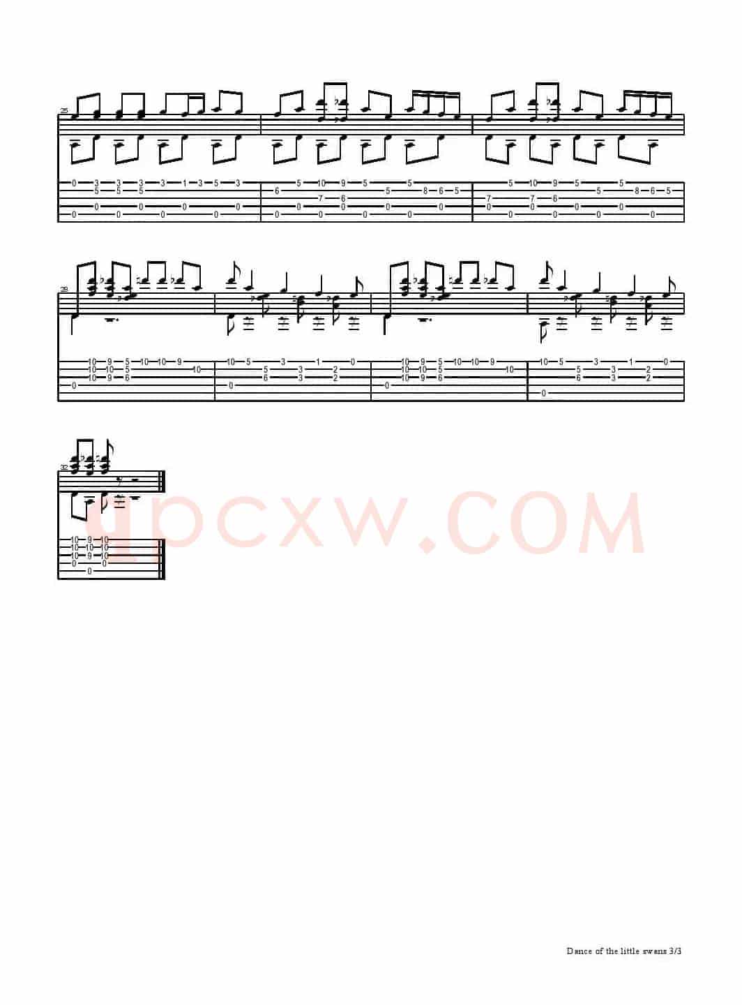 Dance of the little swans（五线谱+六线谱）