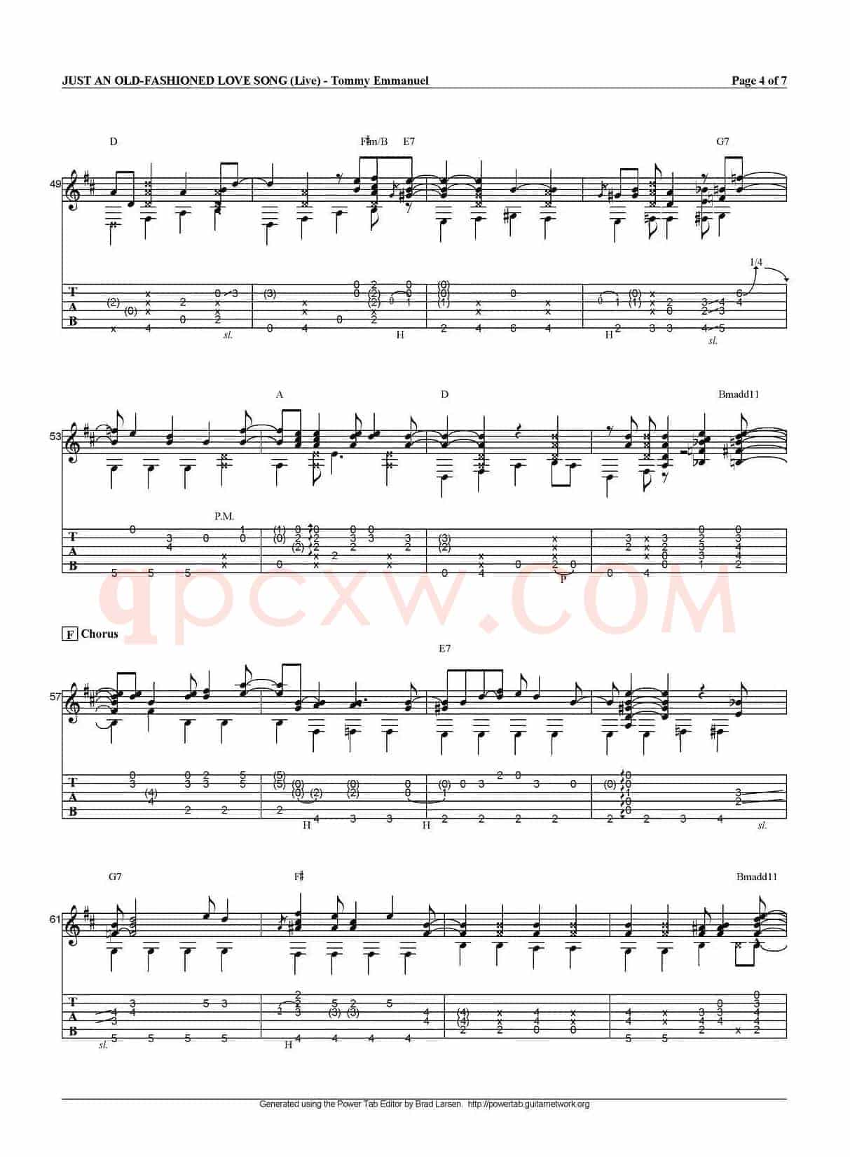 tommy emmanuel：just an old fashioned love song（指弹吉他）