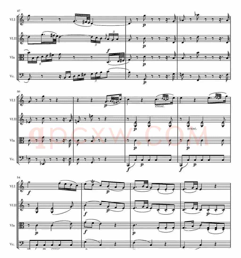 String Quartet KV.387（G大调弦乐四重奏）