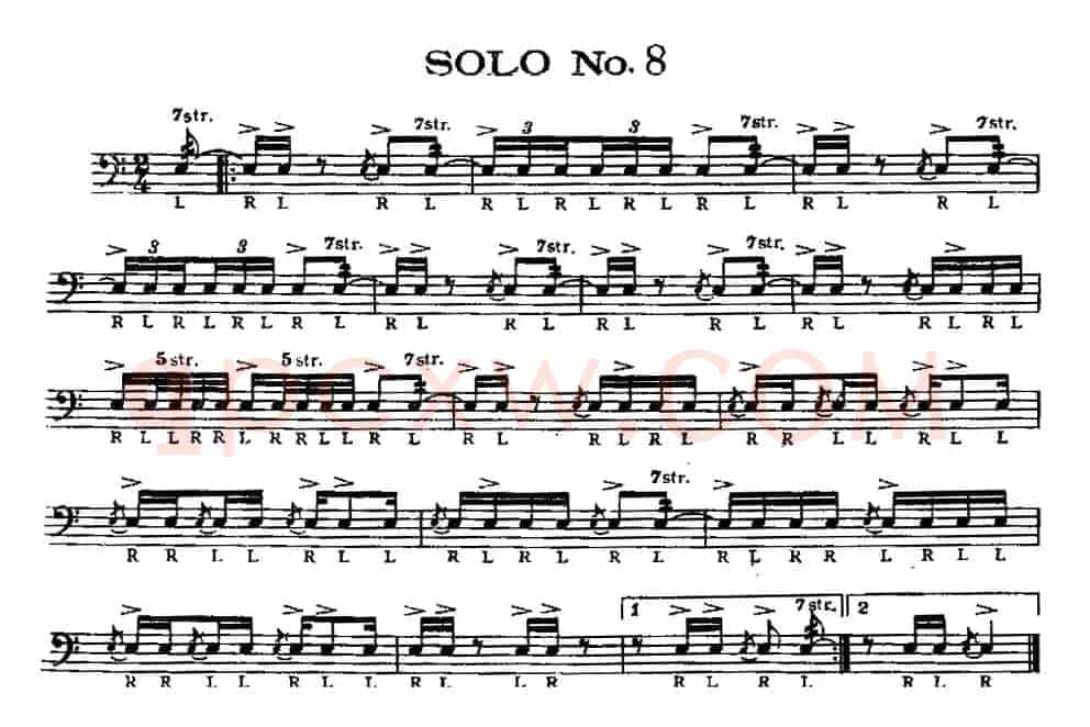 美国军鼓 SOLO No.6-10（爵士鼓谱）