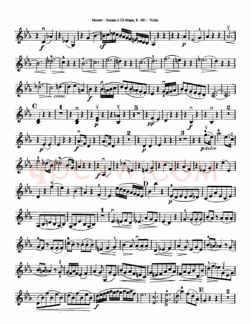 Sonata in Eb Major K.481