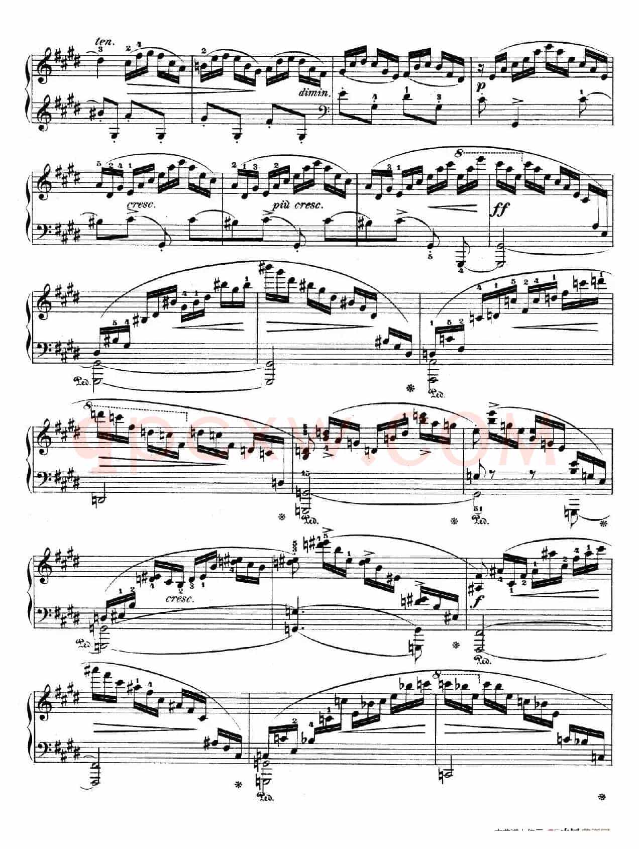 e小调第一钢琴协奏曲 Op.11((钢琴独奏版·第三乐章)