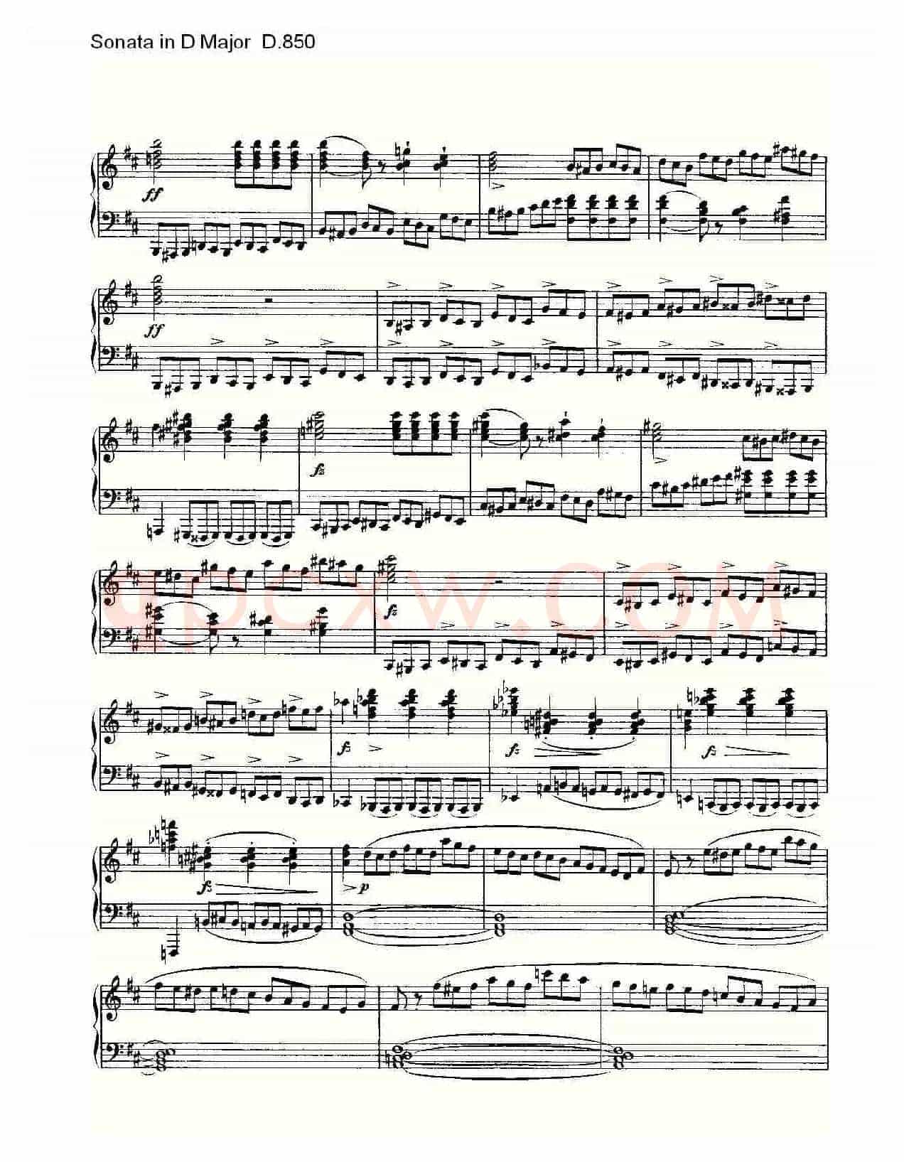 Sonata in D Major D.850（D大调奏鸣曲 D.850）