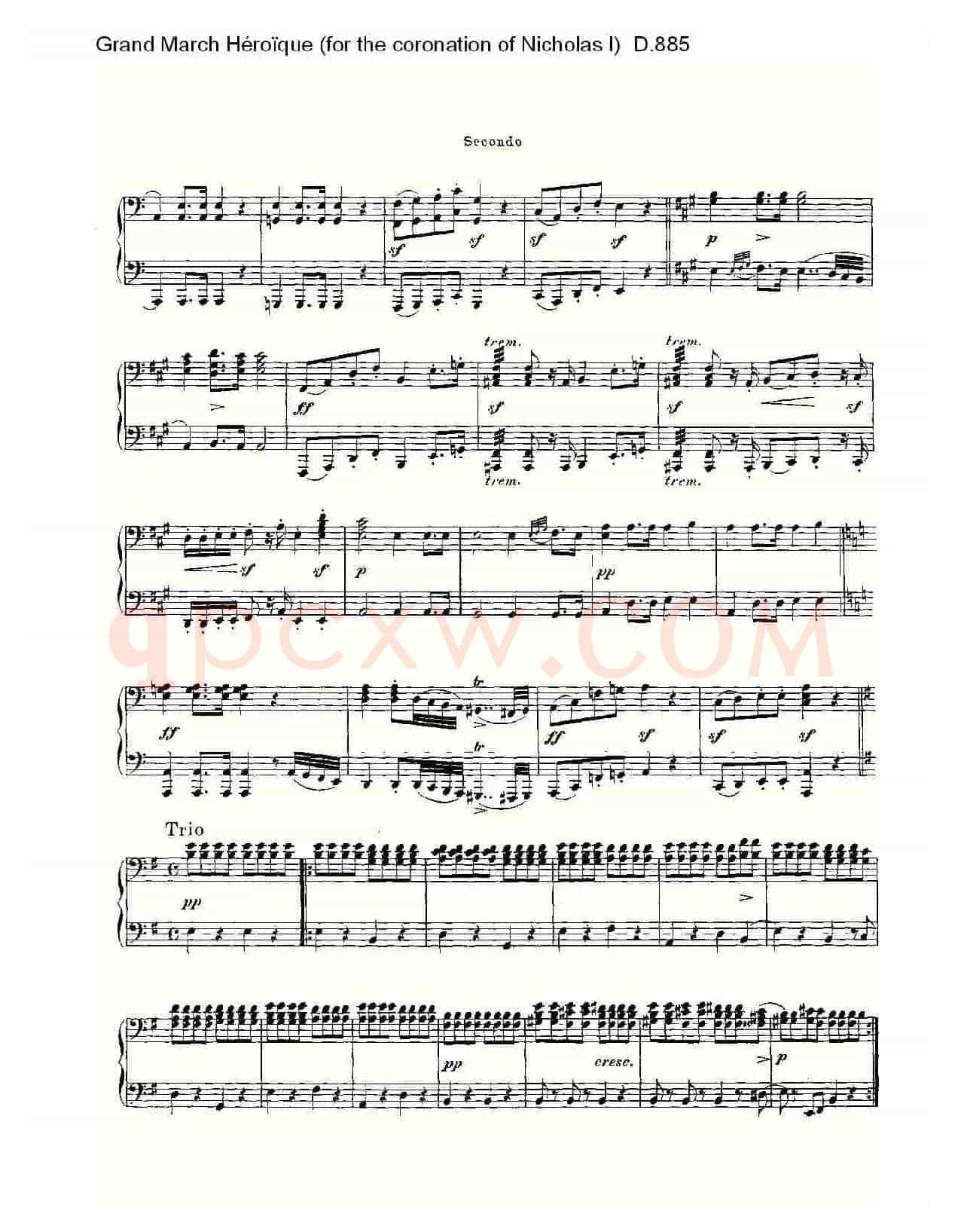 豪华进行曲（为尼古拉斯一世加冕礼而作)D.88）