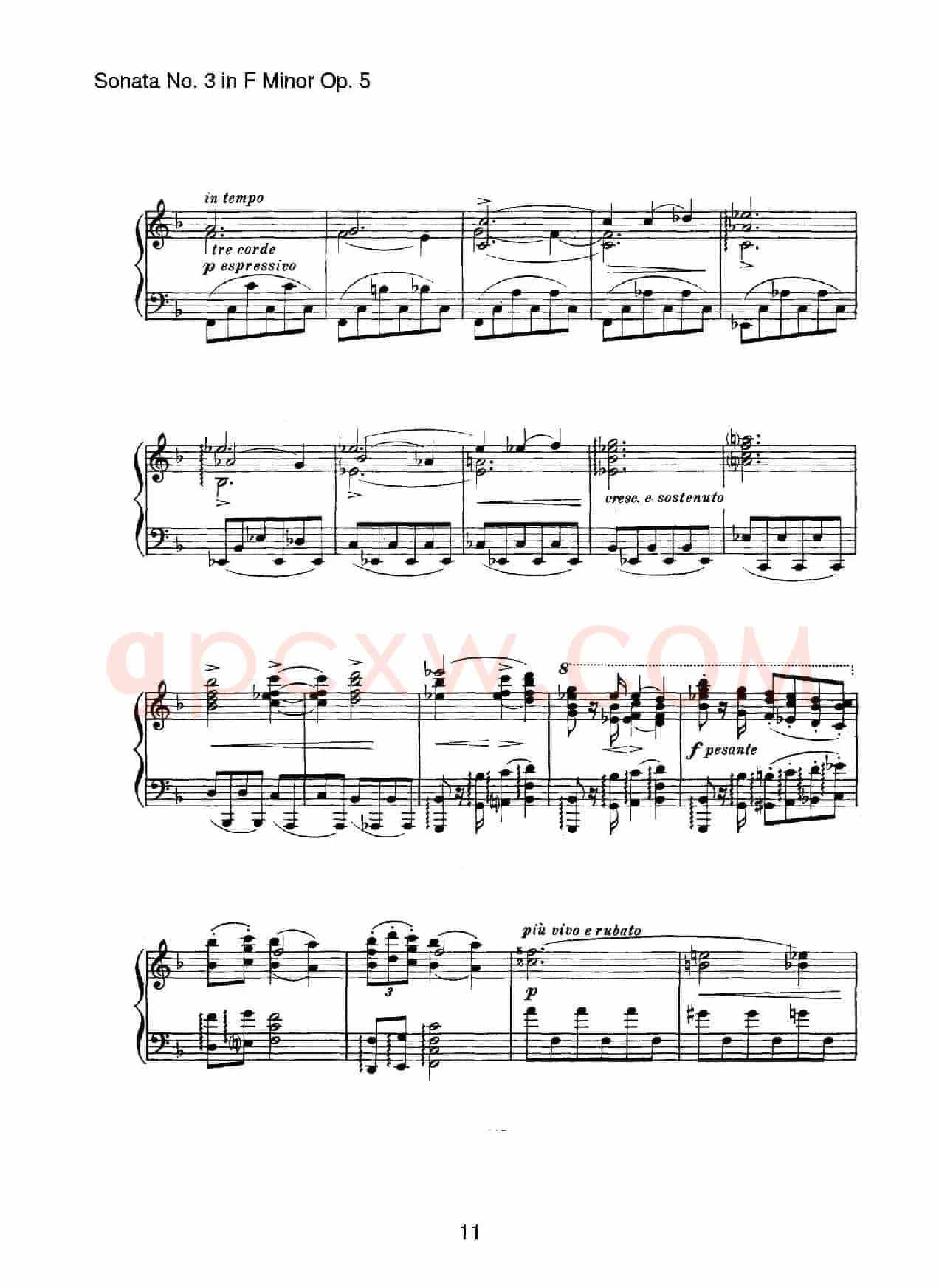 Piano Sonata No.3 in f Minor Op.5(f小调第三钢琴奏鸣曲)