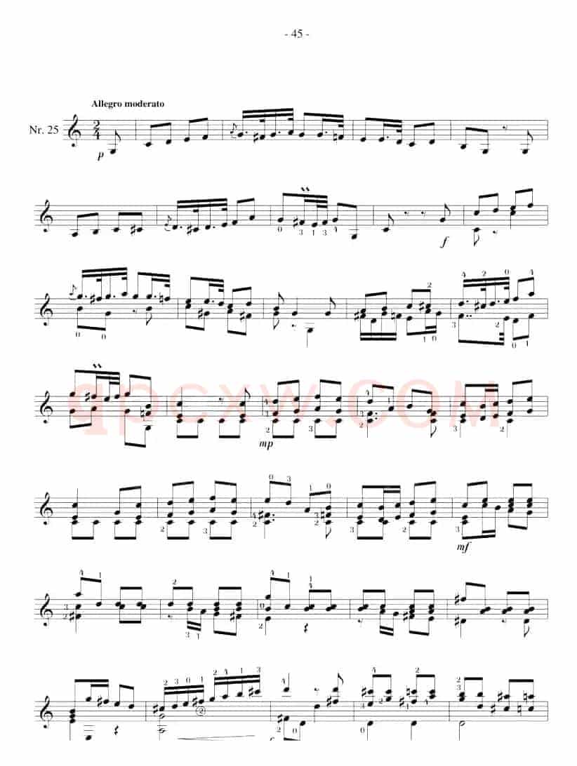 著名古典吉他练习曲（25）