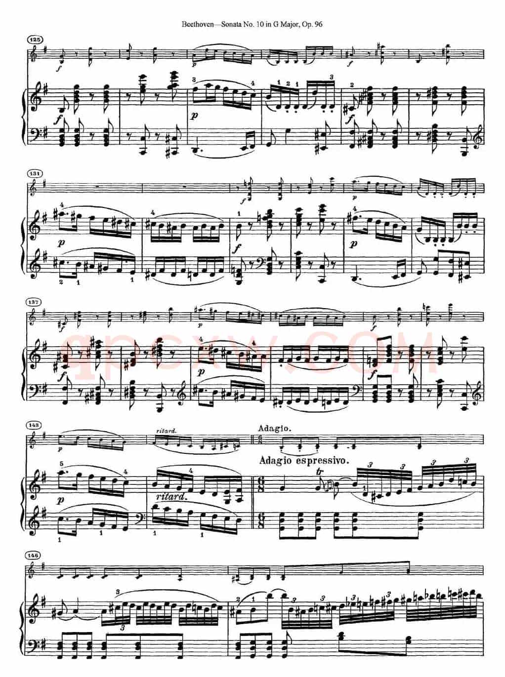 Violin Sonata No.10 in G Major Op.96（小提琴+钢琴伴奏）