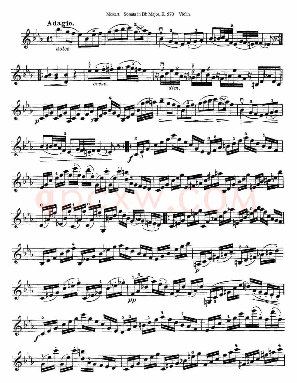 Violin Sonata in Bb Major K.570